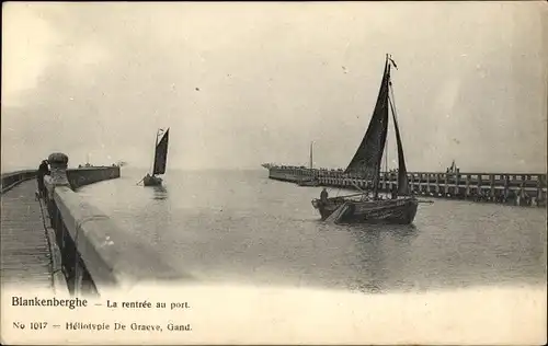 Ak Blankenberghe Blankenberge Westflandern, Rückkehr in den Hafen