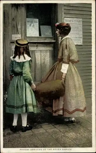 Ak Salem Massachusetts USA, Phoebe kommt an den Seven Gables an