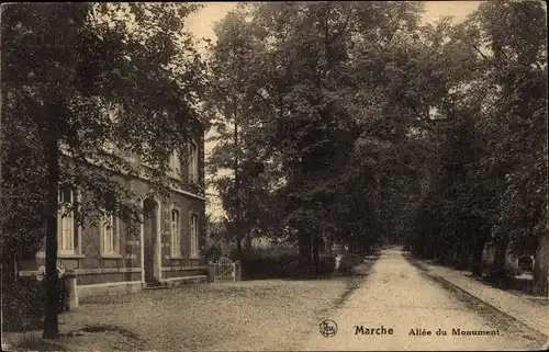 Ak Marche en Famenne Wallonien Luxemburg, Allée du Monument