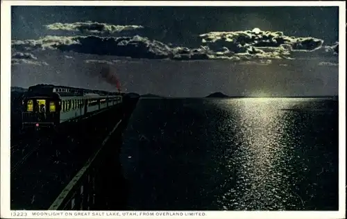 Ak Utah Vereinigte Staaten, Mondlicht am Great Salt Lake