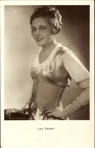 Ak Schauspielerin Lien Deyers, Ich lebe für dich, Portrait