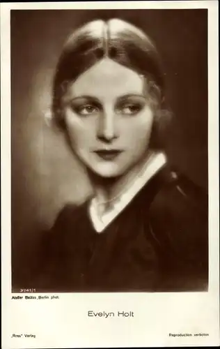 Ak Schauspielerin Evelyn Holt, Portrait