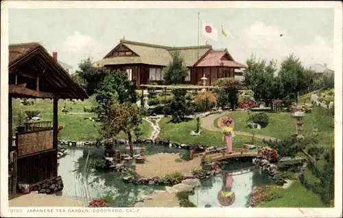 Ak Coronado Kalifornien USA, Japanischer Teegarten