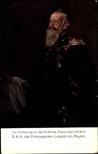 Künstler Ak Samberger, L., Prinzregent Luitpold von Bayern, 25-jähriges Regierungs-Jubiläum