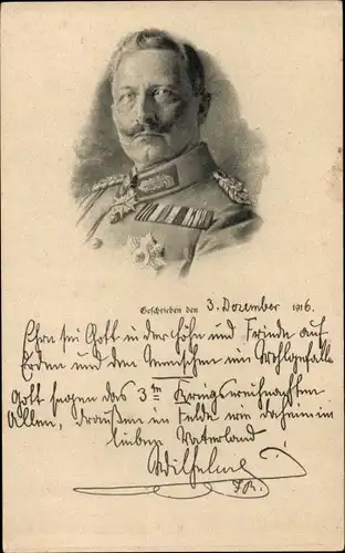 Ak Kaiser Wilhelm II. von Preußen, Portrait