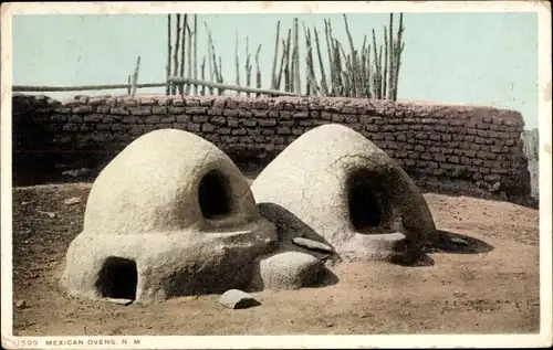 Ak New Mexico USA, Mexikanische Öfen