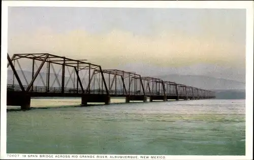 Ak Albuquerque New Mexico USA, Spanien Brücke über den Rio Grande