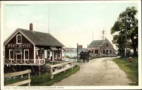 Ak Gloucester Massachusetts USA, Postamt, Annisquam