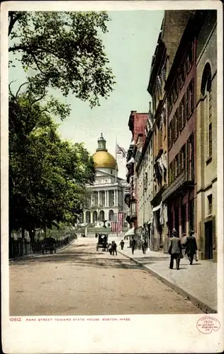 Ak Boston Massachusetts USA, Park Street in Richtung State House