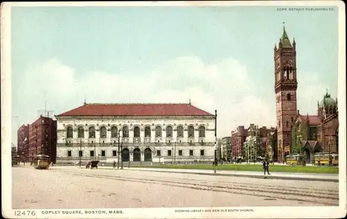 Ak Boston Massachusetts USA, Copley Square, Kirche