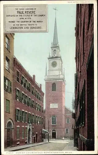 Ak Boston Massachusetts USA, Christ Church, alter Norden