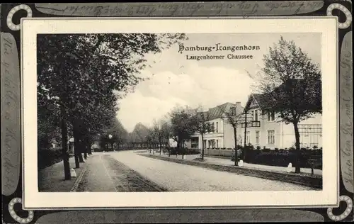 Präge Passepartout Ak Hamburg Nord Langenhorn, Langenhorner Chaussee