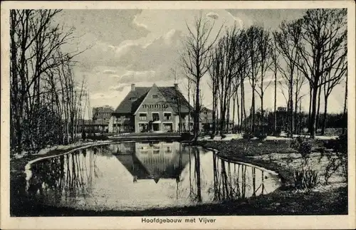 Ak Bennebroek Nordholland Niederlande, Huize „Vogelenzang“, Hauptgebäude mit Teich