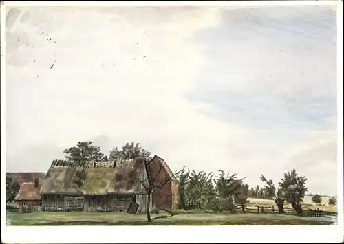 Künstler Ak Drost, Hermann, Alte Scheune, Künstler Hilfswerk 1937