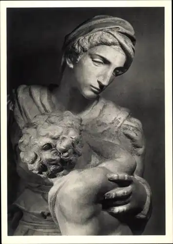Ak Plastik von Michelangelo, Madonna Medici