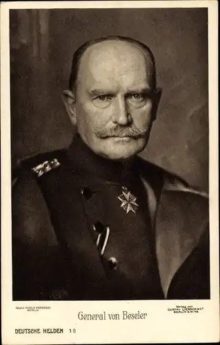 Ak General Hans von Beseler, Portrait, Uniform, Merité Orden