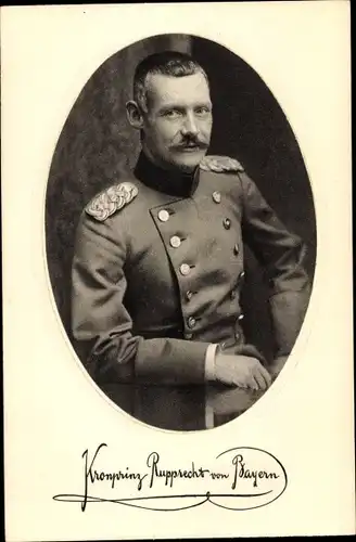 Ak Kronprinz Rupprecht von Bayern, Portrait in Uniform