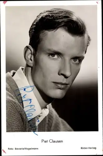 Ak Schauspieler Piet Clausen, Portrait, Film Vater unser bestes Stück, Autogramm