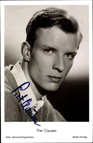 Ak Schauspieler Piet Clausen, Portrait, Film Vater unser bestes Stück, Autogramm