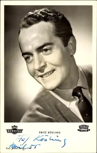 Ak Schauspieler Fritz Kösling, Portrait, Am Brunnen vor dem Tore, Autogramm