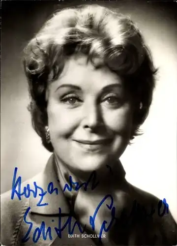 Ak Schauspielerin Edith Schollwer, Portrait, Autogramm