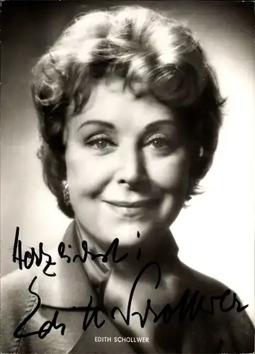 Ak Schauspielerin Edith Schollwer, Portrait, Autogramm