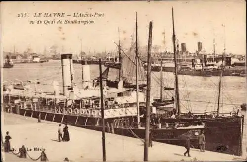 Ak Le Havre Seine Maritime, Der Außenhafen vom Southampton Quay aus gesehen