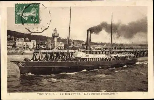 Ak Trouville Calvados, Dampfer Augustin Normand, Abfahrt, Levy und Sohn