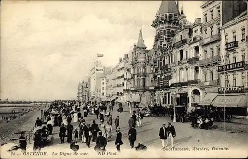 Ak Oostende Ostende Westflandern, La Digue de Mer