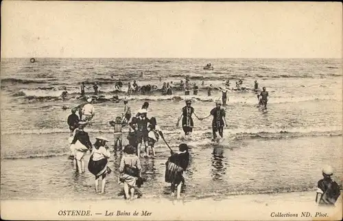 Ak Oostende Ostende Westflandern, Les Bains de Mer