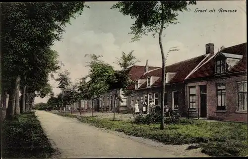 Ak Renesse Schouwen-Duiveland Zeeland, Straße, Wohnhäuser