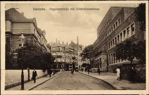 Ak Iserlohn Märkischer Kreis, Hagenerstraße mit Wichelhovenhaus