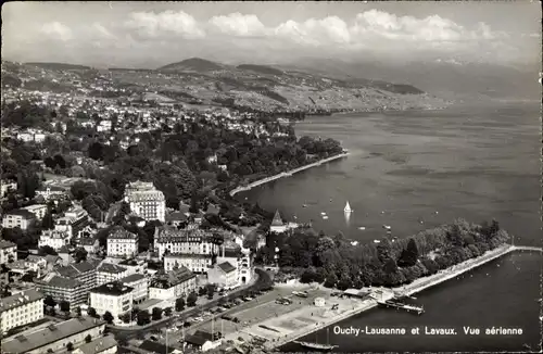 Ak Ouchy Lausanne Kanton Waadt und Lavaux, Luftaufnahme