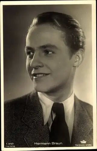 Ak Schauspieler Hermann Braun, Portrait