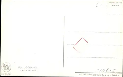 Ak Dampfschiff, Dampfer Oceania