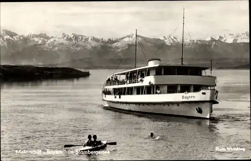 Ak Motorschiff Bayern im Starnberger See