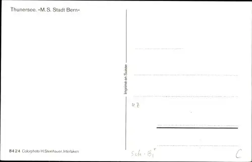 Ak Thunersee, MS Stadt Bern