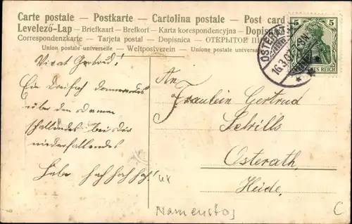 Präge Ak Glückwunsch Namenstag, Dorfansicht, Schleife