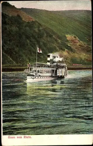 Ak Dampfer auf dem Rhein