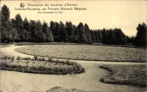 Ak Croix lez Rouveroy Wallonien Hennegau, Pensionnat des Ursulines d'Amiens, Park