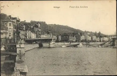 Ak Liège Lüttich Wallonien, Pont de Arches, Ruine