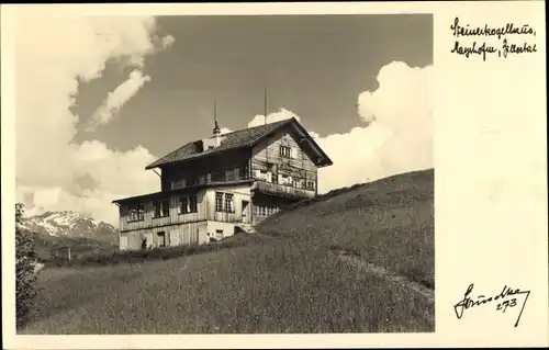 Ak Mayrhofen Zillertal Tirol, Blick auf das Steinerkogelhaus