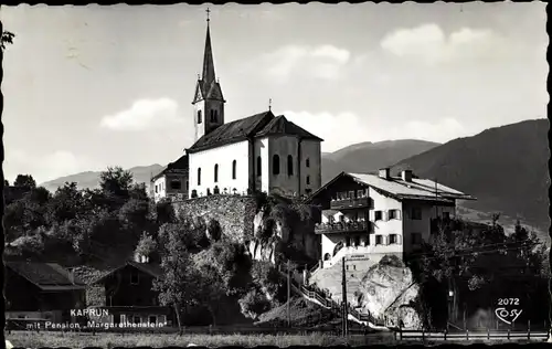 Ak Kaprun in Salzburg, Pension Margarethenstein, Kirche