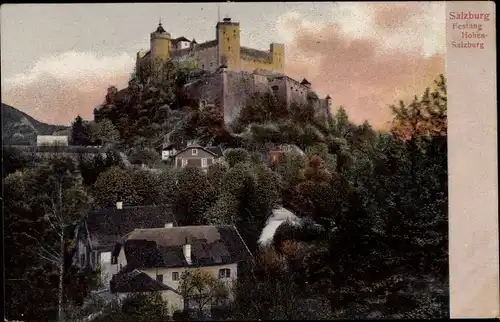 Ak Salzburg Stadt Österreich, Blick auf die Festung Hohensalzburg