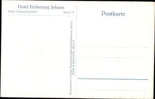 Ak Semmering in Niederösterreich, Hotel Erzherzog Johann im Winter