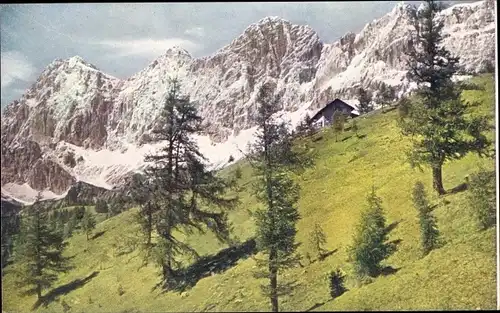 Ak Ramsau am Dachstein Steiermark, Dachstein-Südwände mit Austriahütte