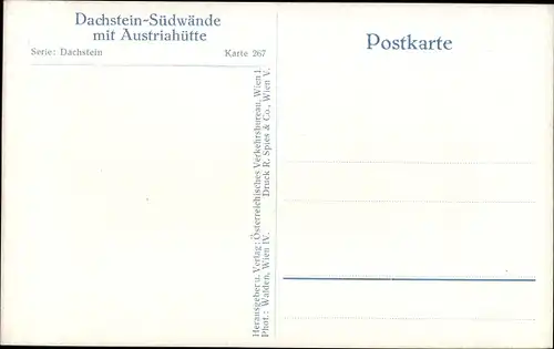 Ak Ramsau am Dachstein Steiermark, Dachstein-Südwände mit Austriahütte