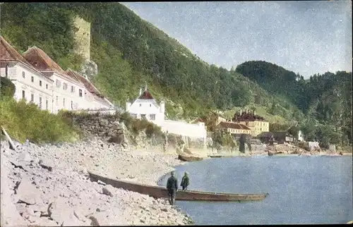 Ak Sarmingstein St. Nikola Oberösterreich, Ufer der Donau