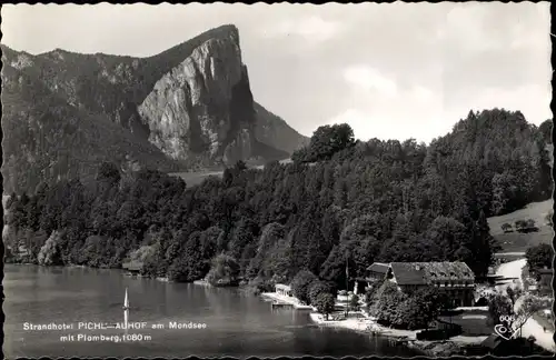 Ak Plomberg am Mondsee Salzkammergut Oberösterreich, Strandhotel mit Umgebung