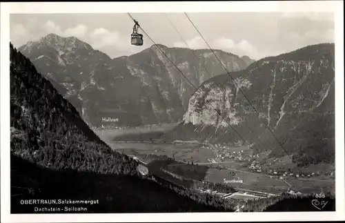 Ak Obertraun Oberösterreich, Dachstein Seilbahn zum Ort